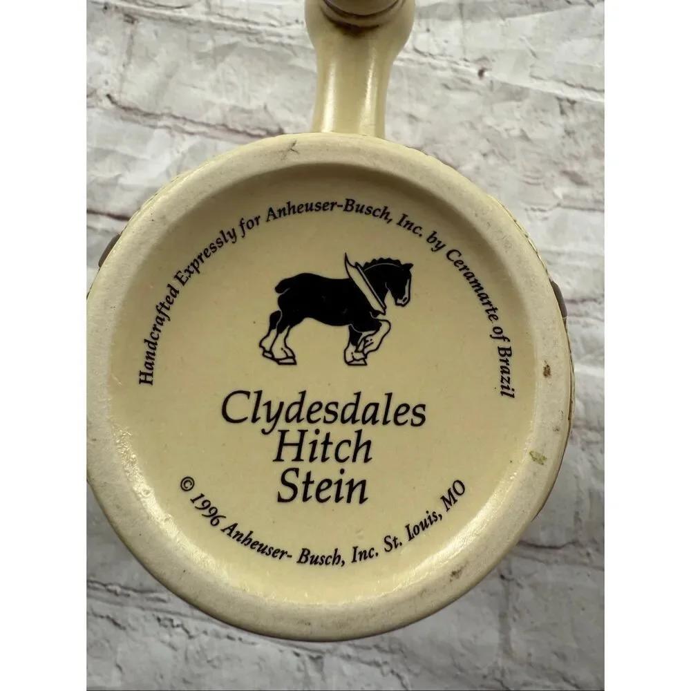 Budweiser Clydesdale Hitch Series Stein Collectible Beer Cup Stables Horses 1996